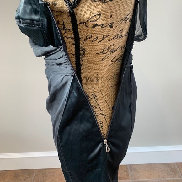 BEBE Black Silk Lined Bustier Dress Sz XS - Picture 9 of 15